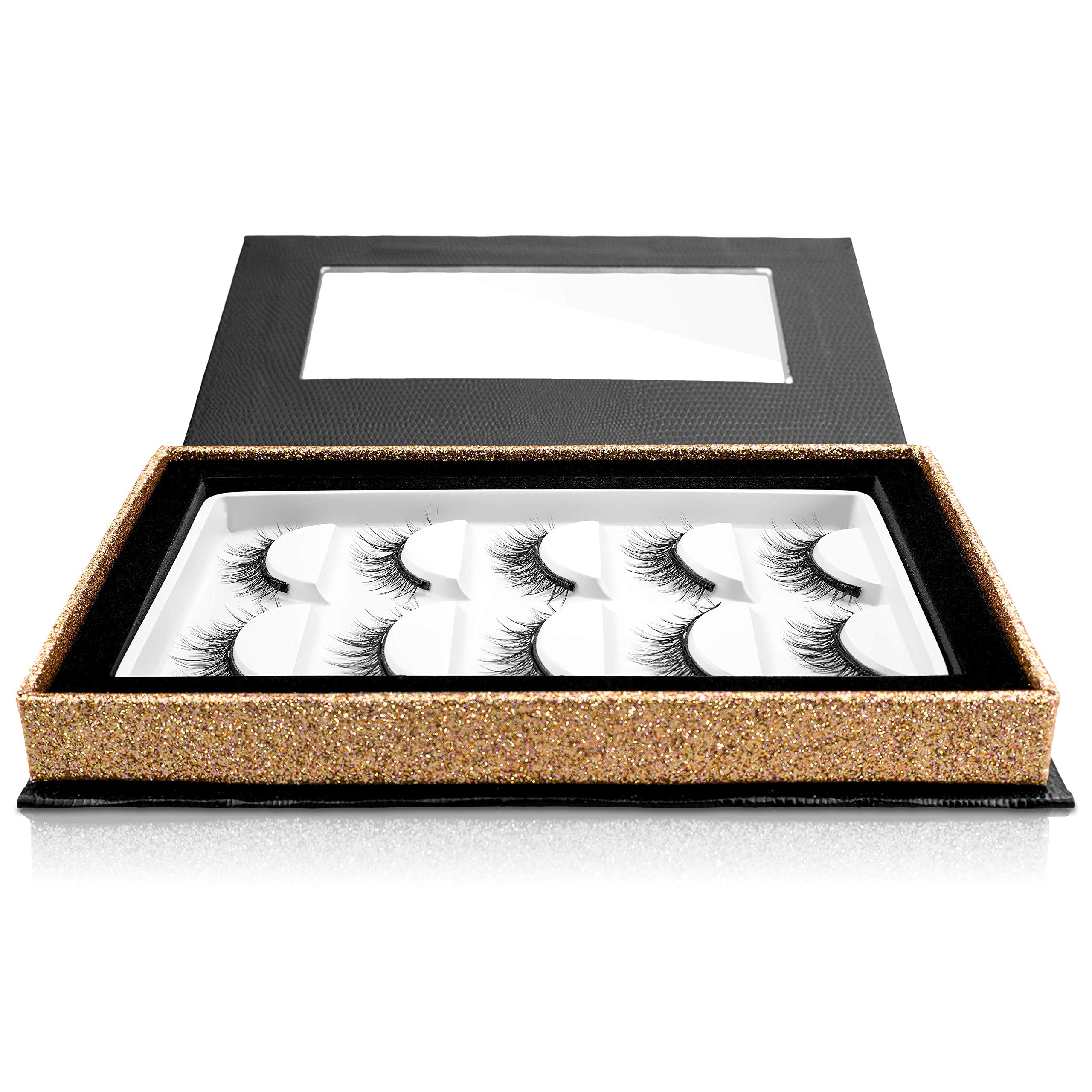 *Brandnew*Premium Magnetwimpern, 5 Paar, 5-Magnete pro Stück, ELEGANT Look 3D, Luxury Collection Set, Vorratsbox,Softlashes, vegan, natürlich, wiederverwendbar, nachhaltig, ideal zum Mitnehmen