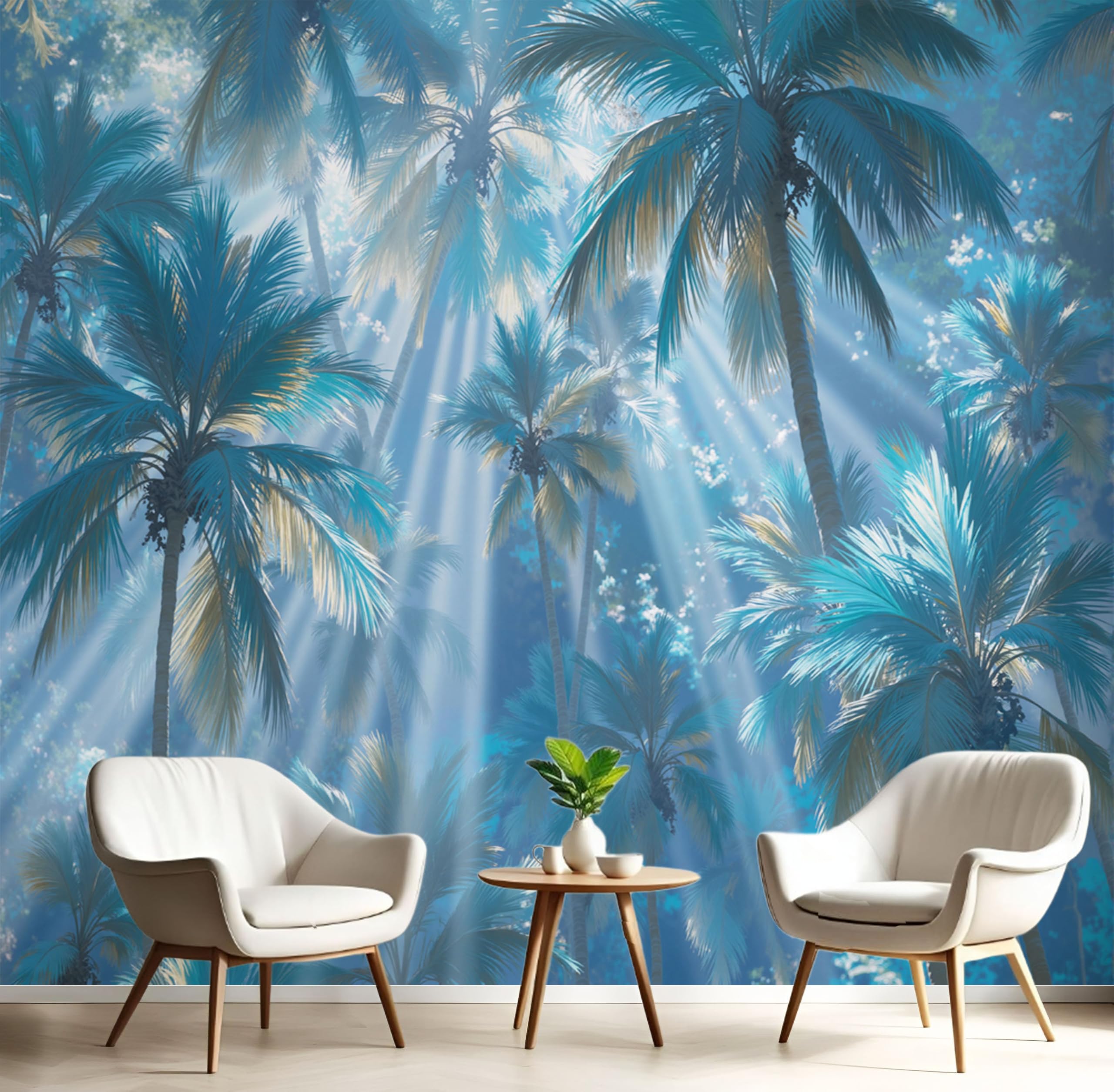 Papier peint motif paysage végétal pour illuminer un mur sombre