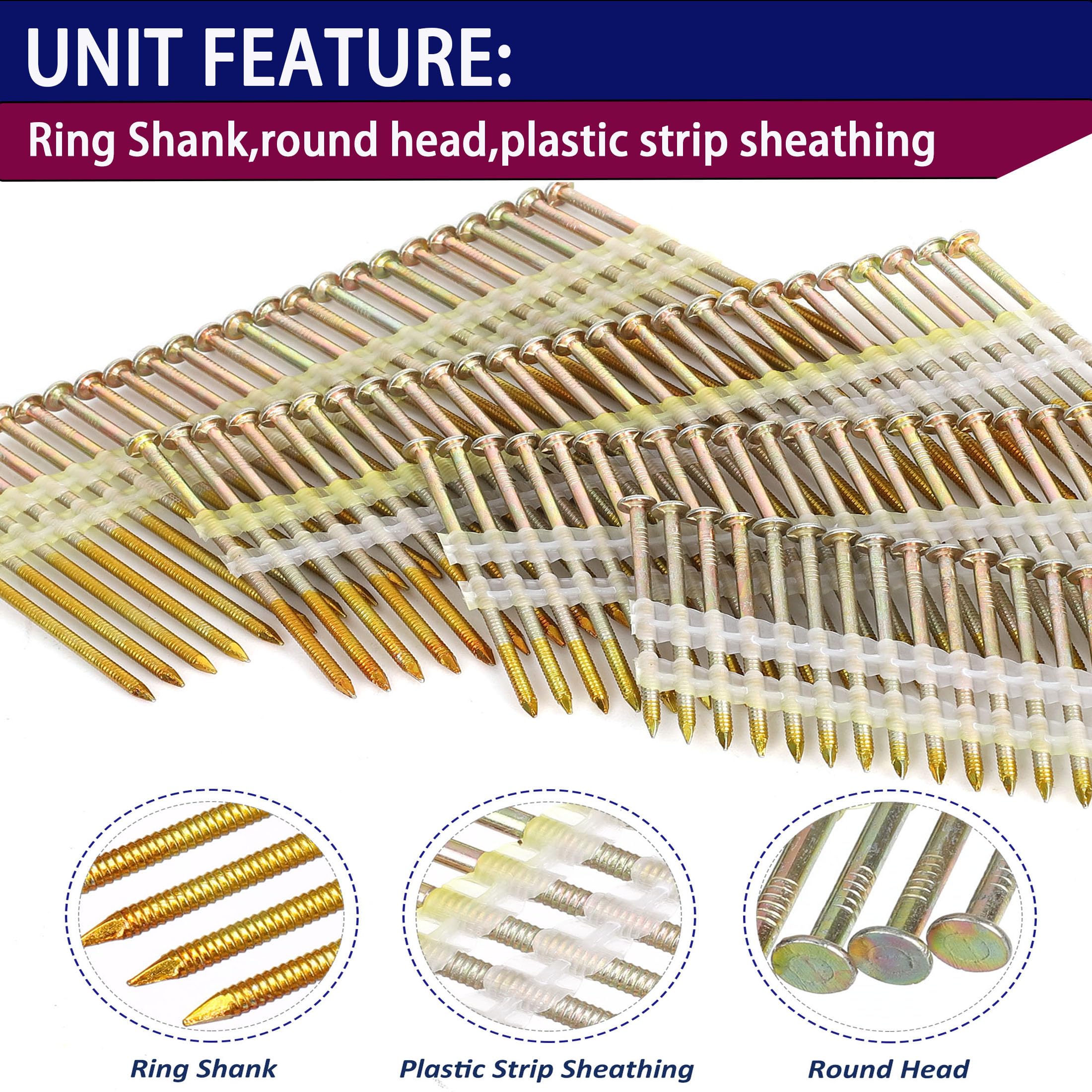HW HAMWOO Framing Nails - 1000 Pcs -5