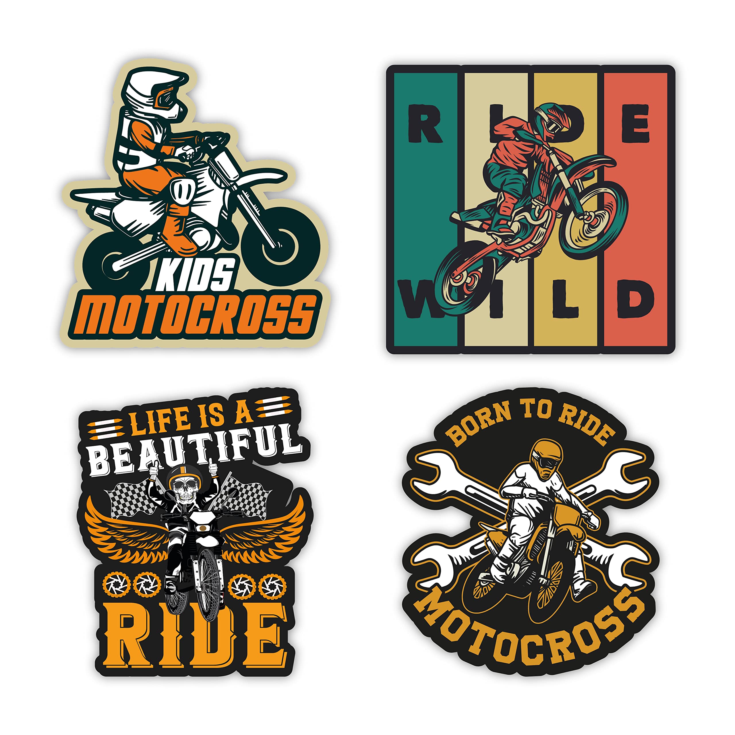 VVWV Life is A Beautifull Ride Bike Stickers for Front Back Sides Tank Helmet Bikers Riders Viny Multicolored Decals 10 X 10 Cms