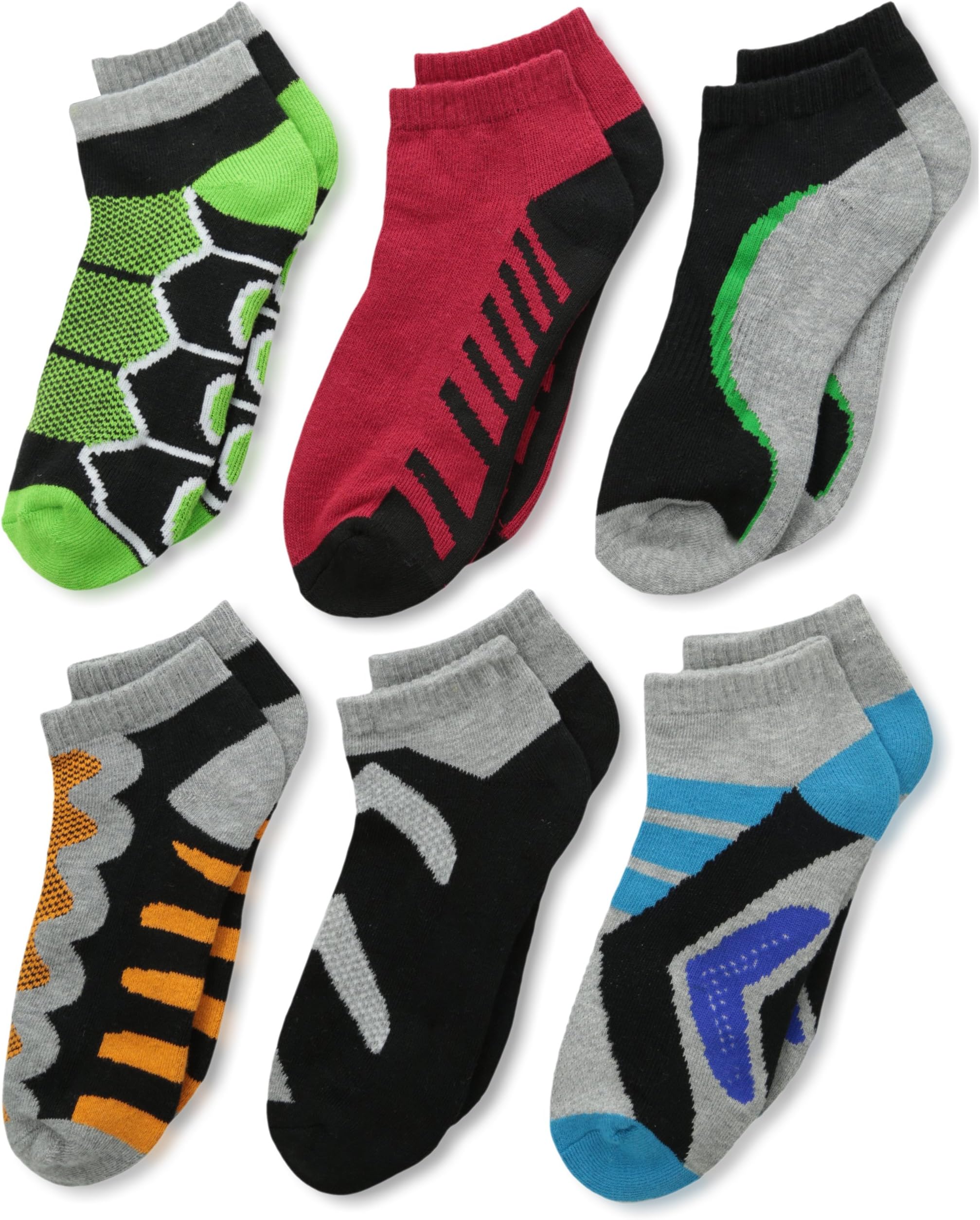 Jefferies Socks Big Boys' Tech Sport Low-Cut Socks (Pack of Six)