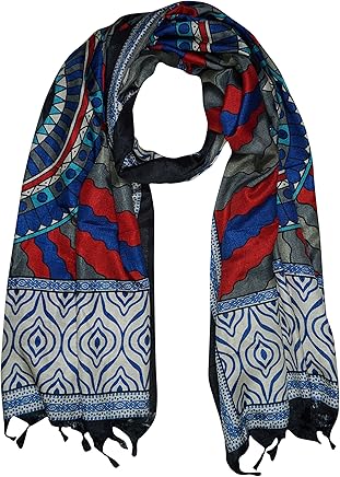 Womens Fashion Silk Printed Scarves Scarf Pareo Wraps Stole Indi Boho Style