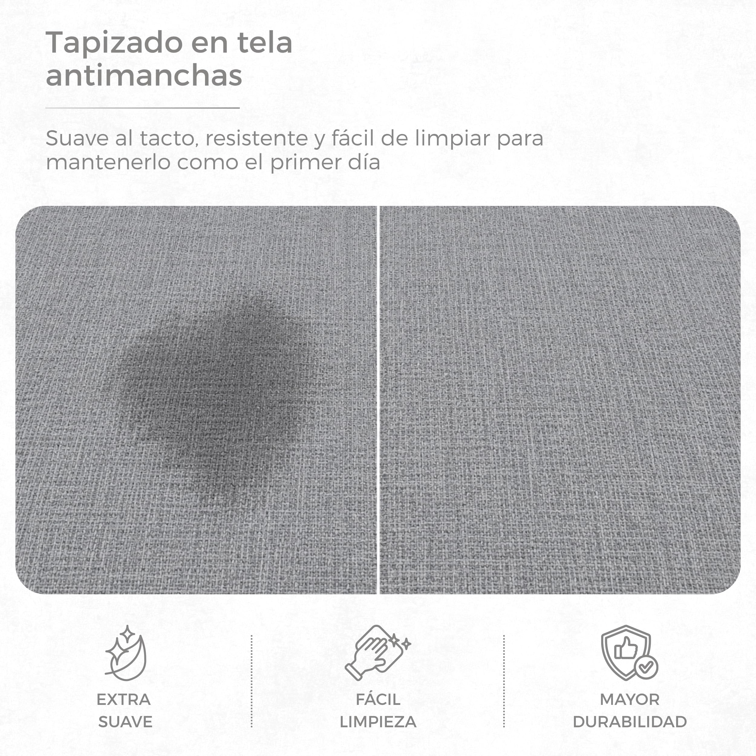 DESCANSIN - Sillon Relax Reclinable Manual con Palanca | Tapizado Tela Suave Antimanchas | Sillón Relax Asiento Firme y Respaldo Mullido | para 1 Persona | Relleno Resistente y Adaptable (Gris Claro)