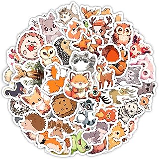 100Pcs Woodland Animal Stickers, Forest Animal Stickers for Water Bottle & Laptop - Woodland Party Favors & Decorations, Gifts for Women & Men