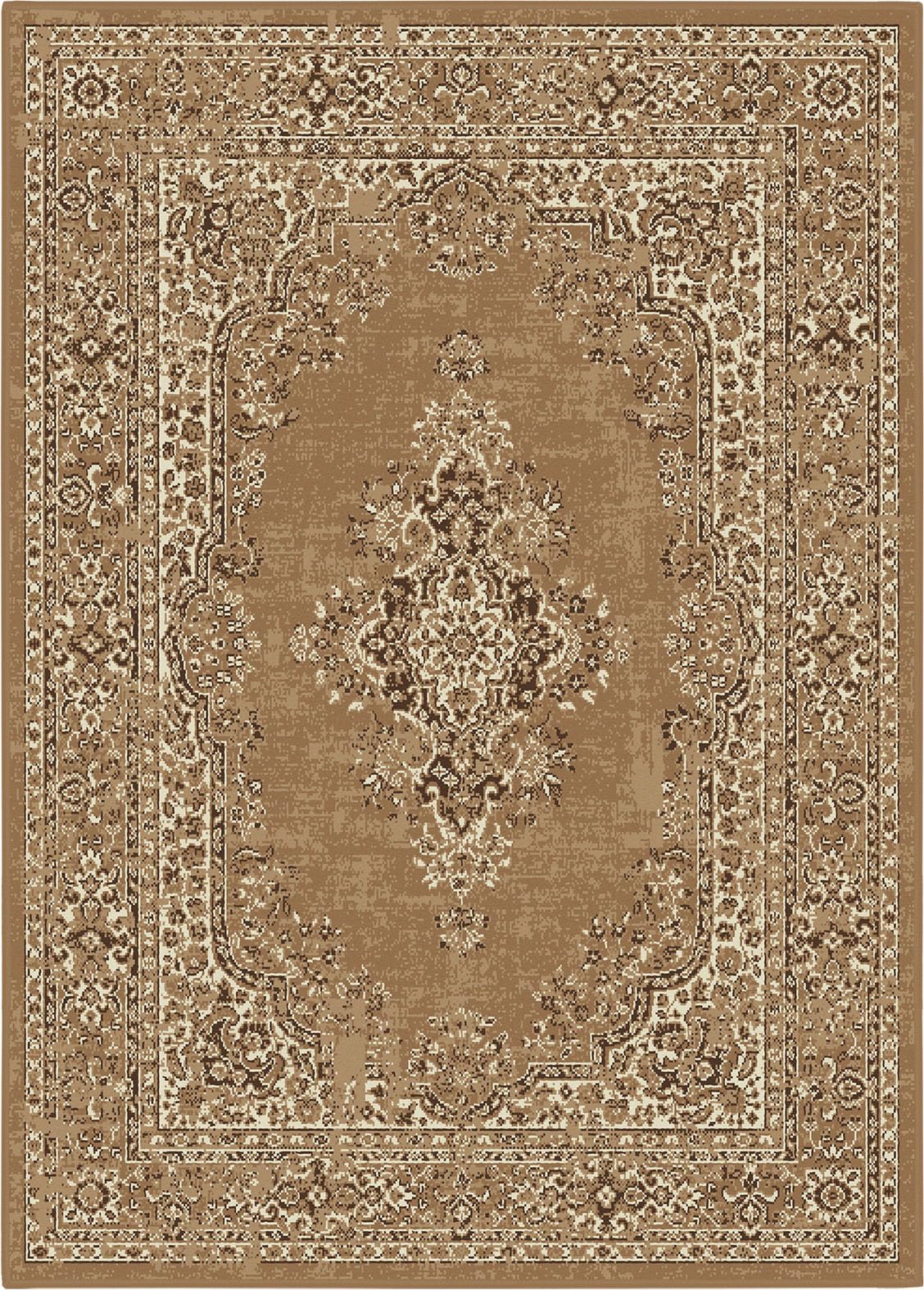 SrS Rugs® Luna Collection, Living Room Rugs, Hallway Runners, with Soft Smooth 8mm Pile. Contemporary Designs. Multi Colours, 3 Sizes (Medallion Gold, 160cm x 225cm)