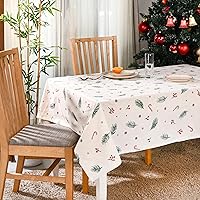 Vista 14 de Folkulture Mantel de Mesa de Navidad (60 x 60 pulgadas) Mantel de Mesa de Navidad 100% Algodón para Comedor Cubierta de Mesa Verde