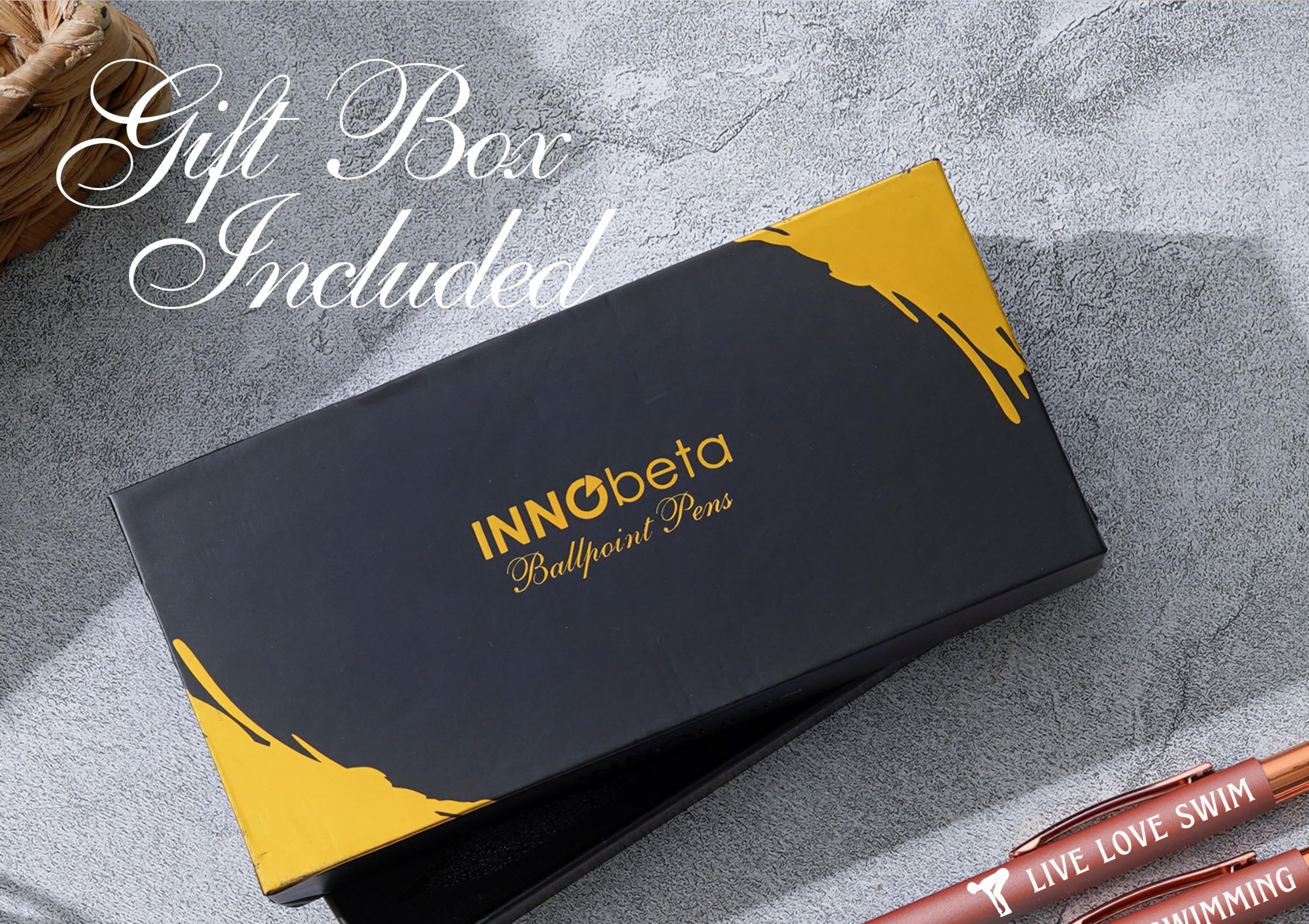 InnoBeta Swimming Gifts Ballpoint Pen Set of 4, Gifts for Swimmers on Birthday and Christmas
