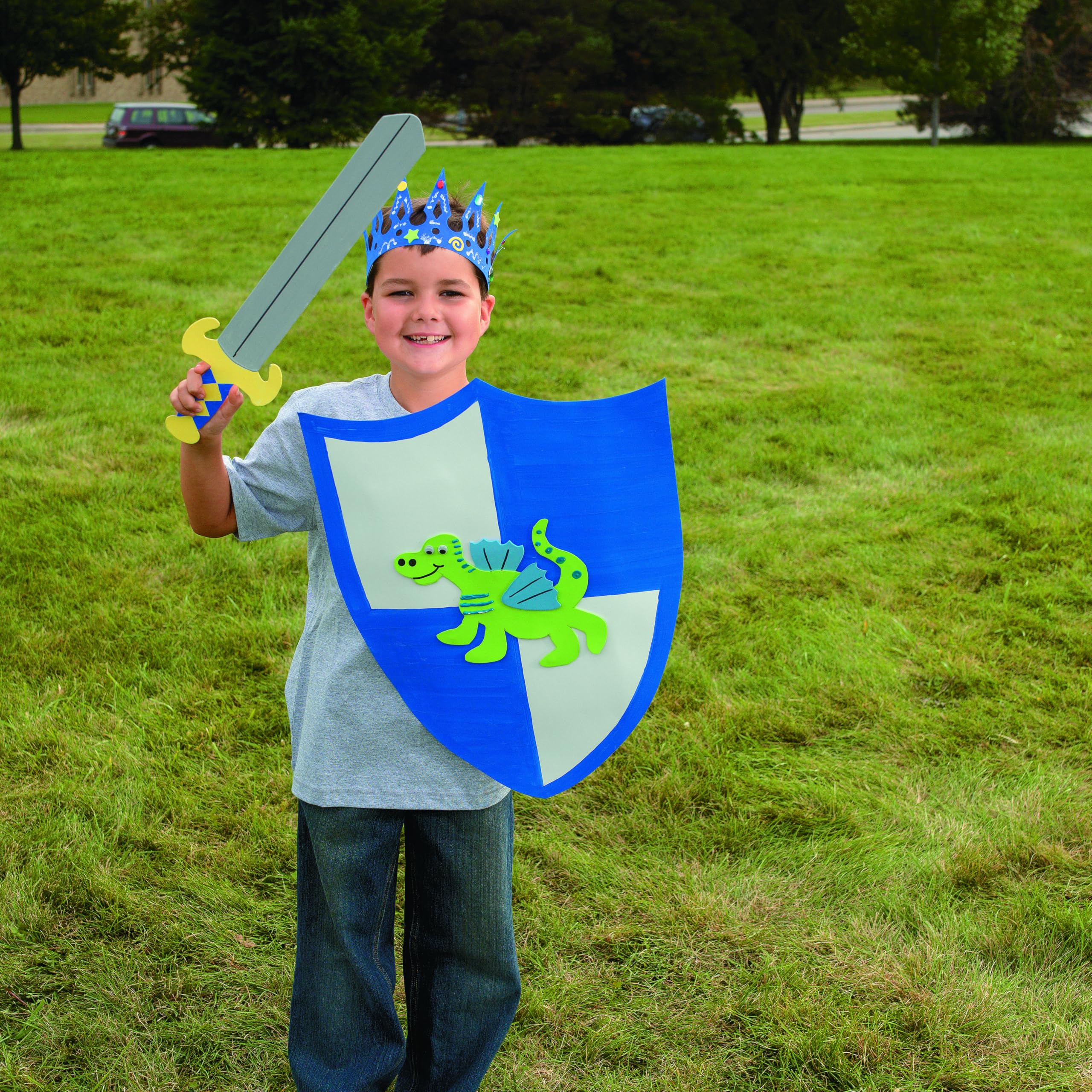 Fun Express Fai da Te Poster Board Shields Kit (Rende 12) Make Your Own Craft per i Bambini Bianca