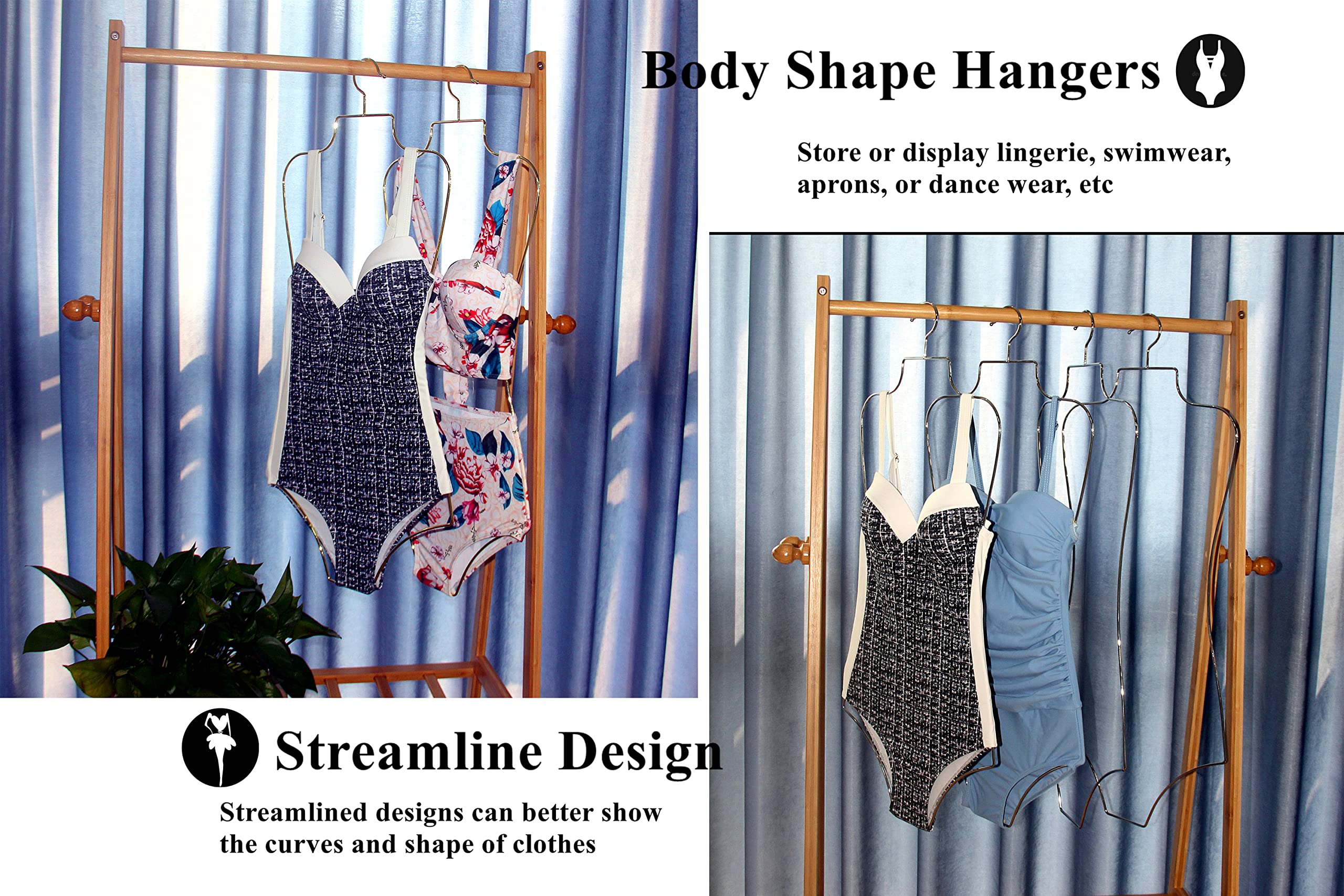 Grucce Per Lingerie A Forma Di Corpo – Set Da 10 Pezzi, Colore Oro, Per Costumi Da Bagno E Intimo