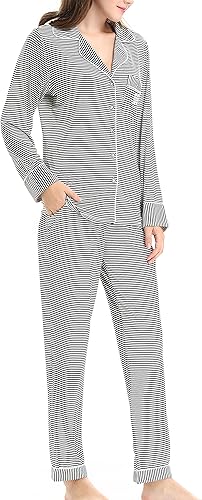 Miniatura 2 de Pijama suave de manga larga para mujer con botones, tallas XS-XXL