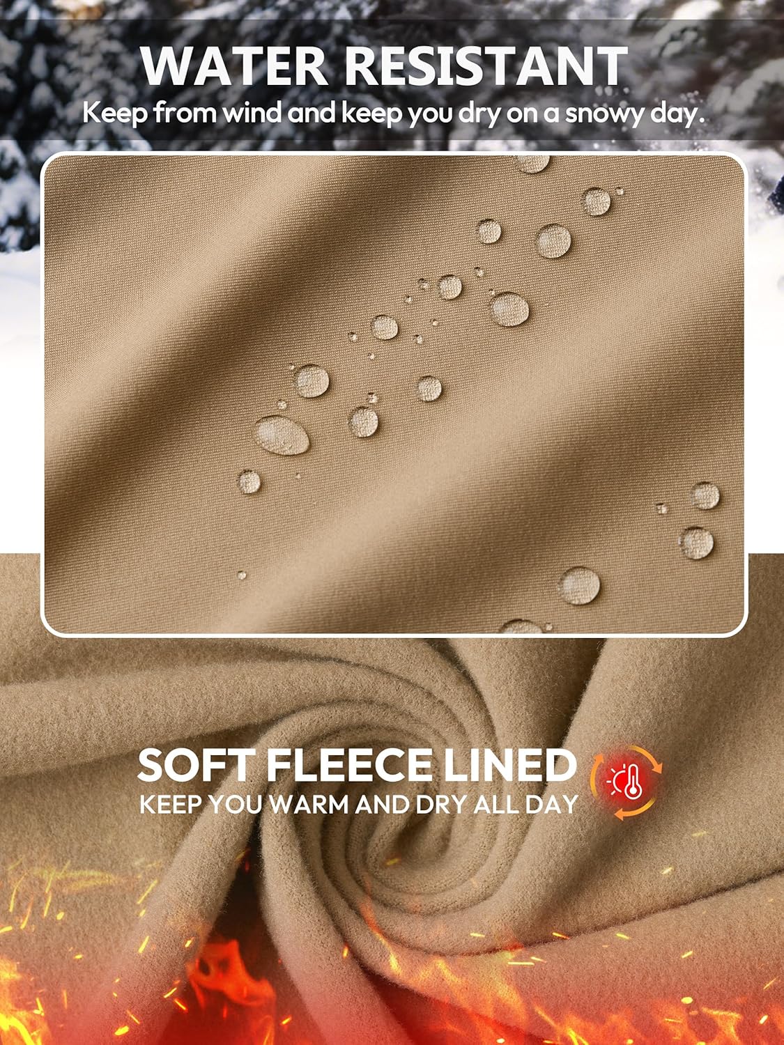 SEVEGO Tall Women's 32/34/36 Fleece Lined Flare Leggings Water Resistant Winter Thermal Bell Bottom Yoga Pants 3 Pockets - Image 4