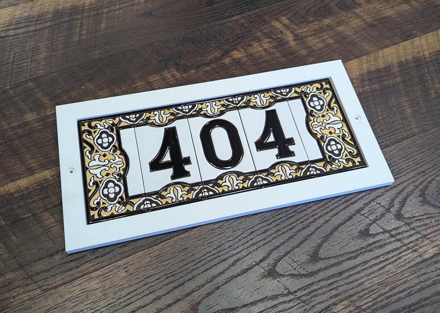 Custom cut frame or Ceramic number tiles. Weatherproof, outdoor, Mexican House numbers, Spanish numbers, hand painted tiles