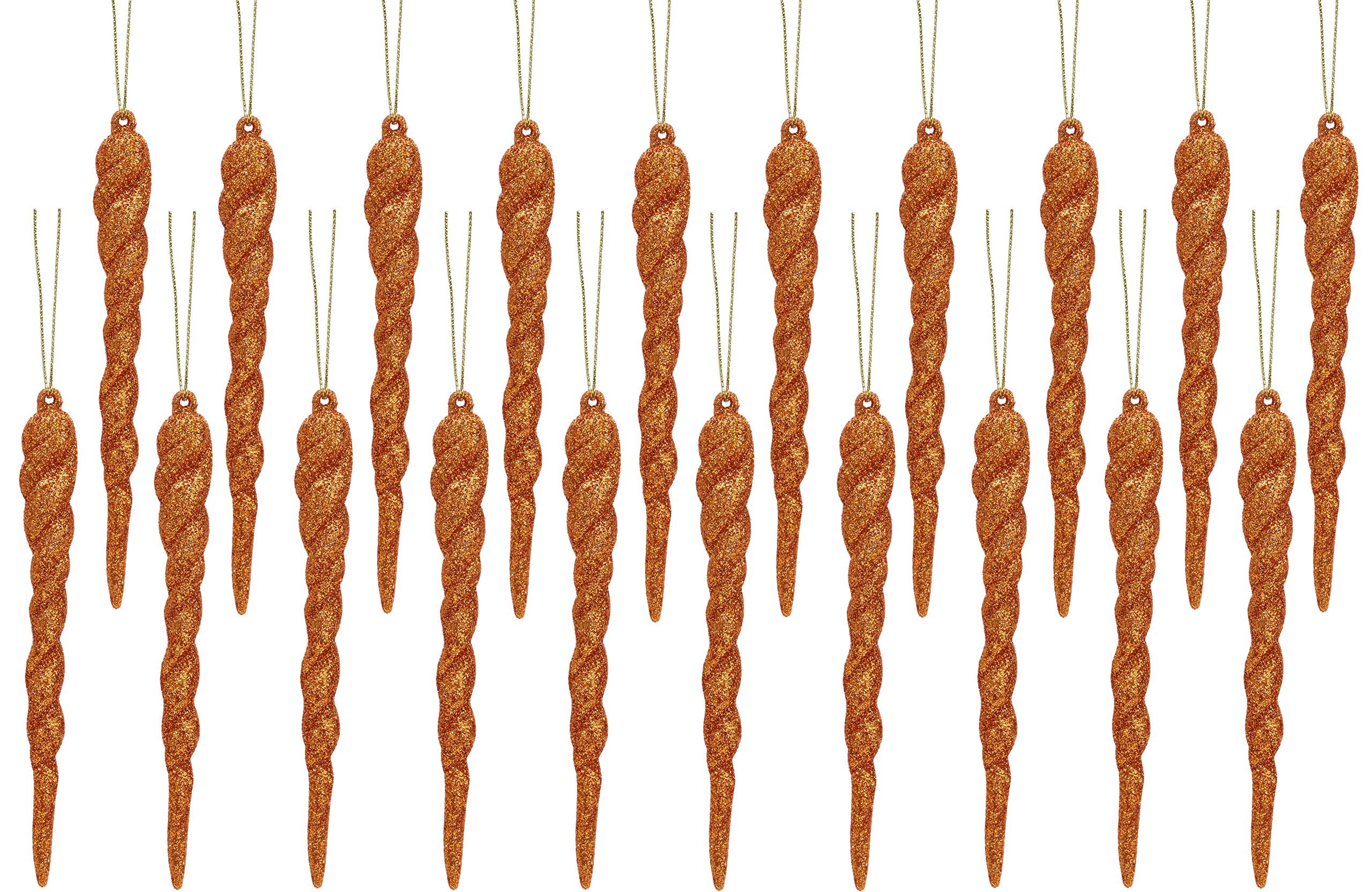 Christmas Concepts® 12cm Glitter Icicle Decorations Christmas Tree Trims (COPPER, 20)
