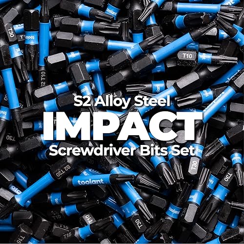 Miniatura 6 de toolant Juego de Brocas de Impacto Torx de 2", 13 piezas (TT7-TT40), Juego de Brocas Estrella de Acero S2 con Vástago Hexagonal de 14", Puntas