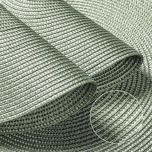 Miniatura 4 de FunWheat Juego de 6 manteles individuales redondos trenzados para mesas de comedor, tejidos, lavables, antideslizantes, de 15 pulgadas (verde