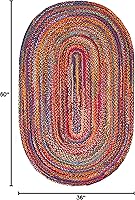 Vista 2 de nuLOOM Tammara - Alfombra bohemia trenzada a mano, 3 x 5 pies, multicolor, ovalada