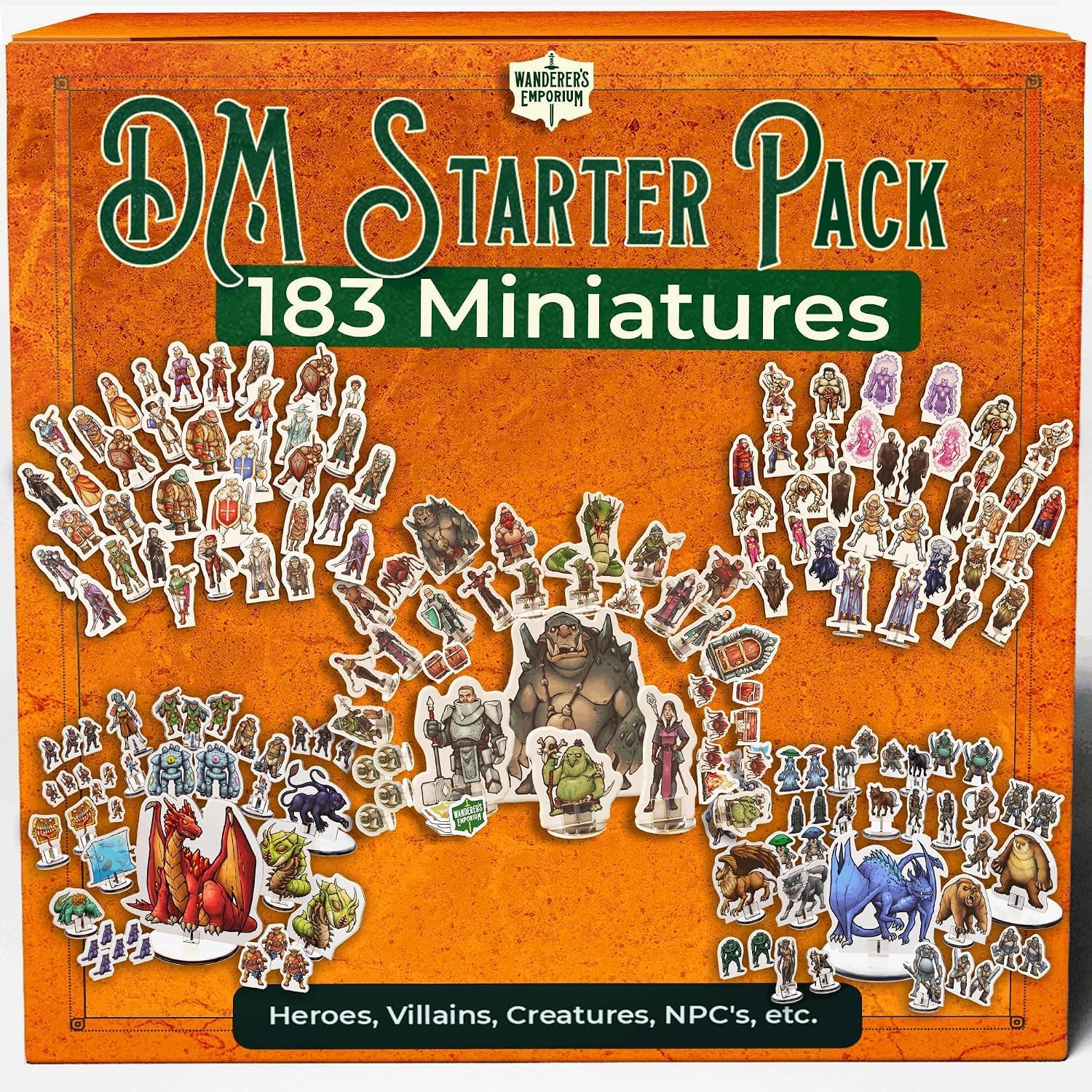 DND Miniatures Starter Set Bulk D&D 5e Standee Flat (183 Miniatures)
