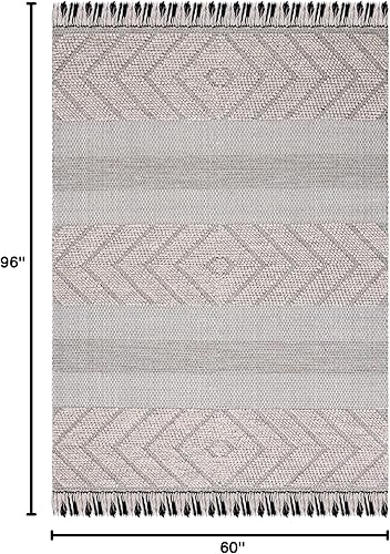 Miniatura 10 de SAFAVIEH Vermont Collection - Alfombra de área de 8 x 10 pies, color beige y marfil, hecha a mano de lana con flecos, ideal para zonas de alto