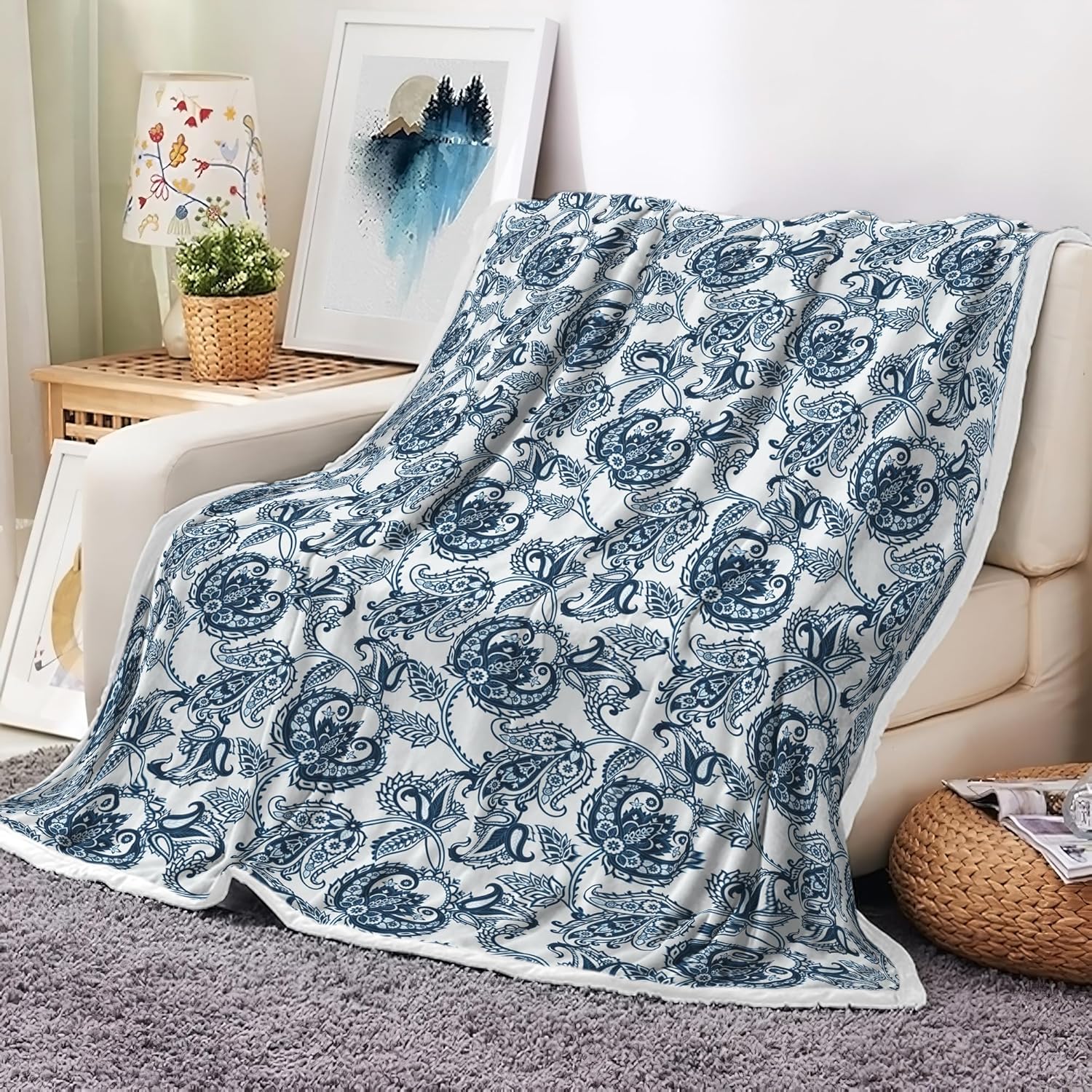 Dirt Bike Throw Blankets, Motocross Extreme Sports Cozy Warm Bed Couch Blanket, Motorcycle Racing Themed White Fleece Flannel Throws to Decorate The Room and Bedroom