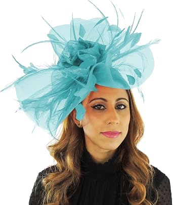 Turquoise Ascot Fascinator Hat 