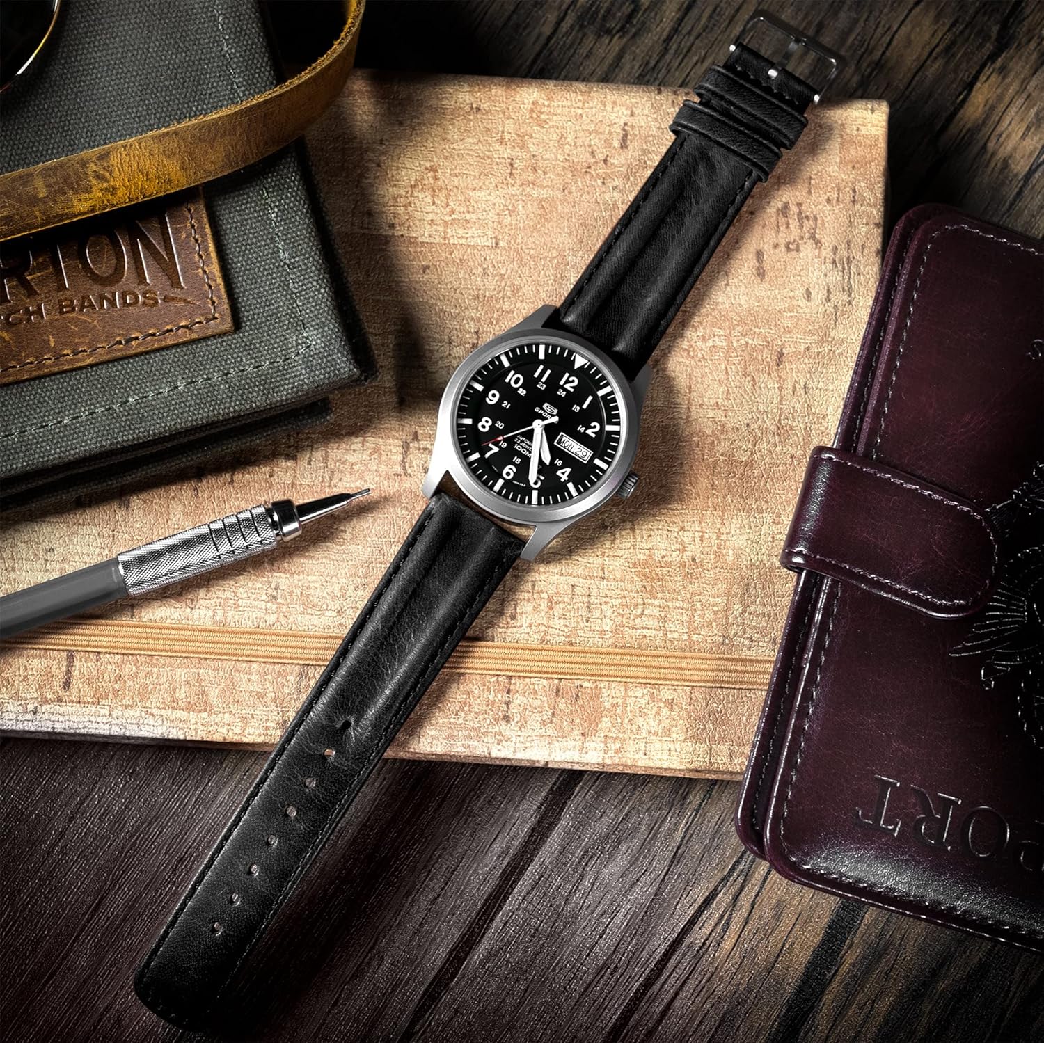 Barton Racing & Rally Horween Leather Straps with Integrated Quick Release Spring Bars - Watch Bands