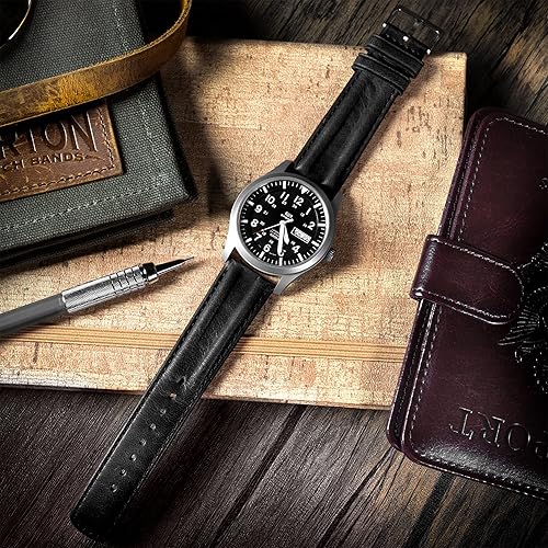 Miniatura 2 de Barton Racing & Rally Horween - Correas de cuero con barras de resorte de liberación rápida integradas, longitud estándar para muñecas de 5 a 8