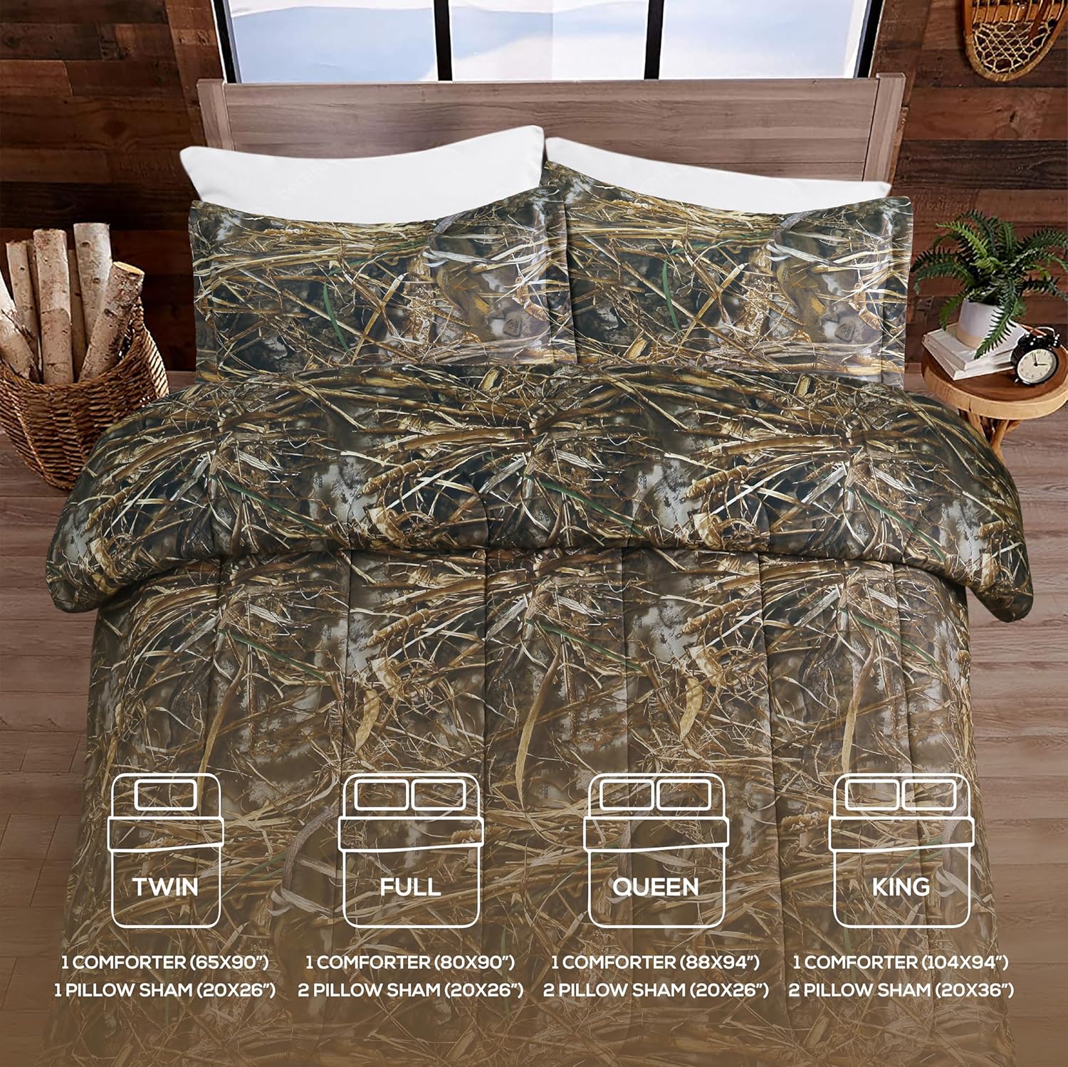 VISI-ONE RealTree Camo Comforter Set – All-Season Microfiber Décor Bed Set - Picture 39 of 40