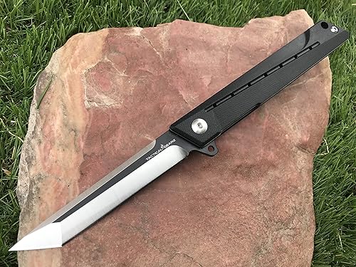 Miniatura 2 de TACTICAL GEARZ Cuchillo de bolsillo G10! Mango TG Nyx, G10! Hoja de acero D2 afilada de afeitar! Sistema de pivote de rodamiento de bolas. Incluye