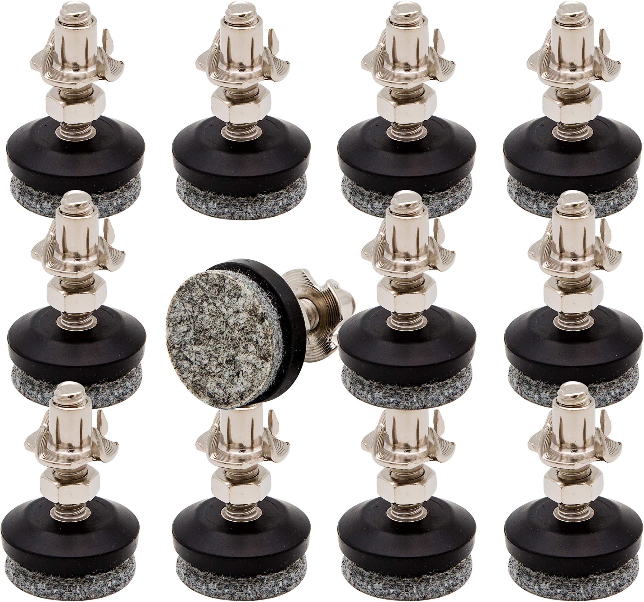 Furniture Levelers feet pad,Table and Chairs levelers Legs | 2019 Style Height Adjustable Protection Integrated High-Density Felt Pads | Heavy Duty 1/4-20x1 Threaded Shank T-Nuts(12 Pack)