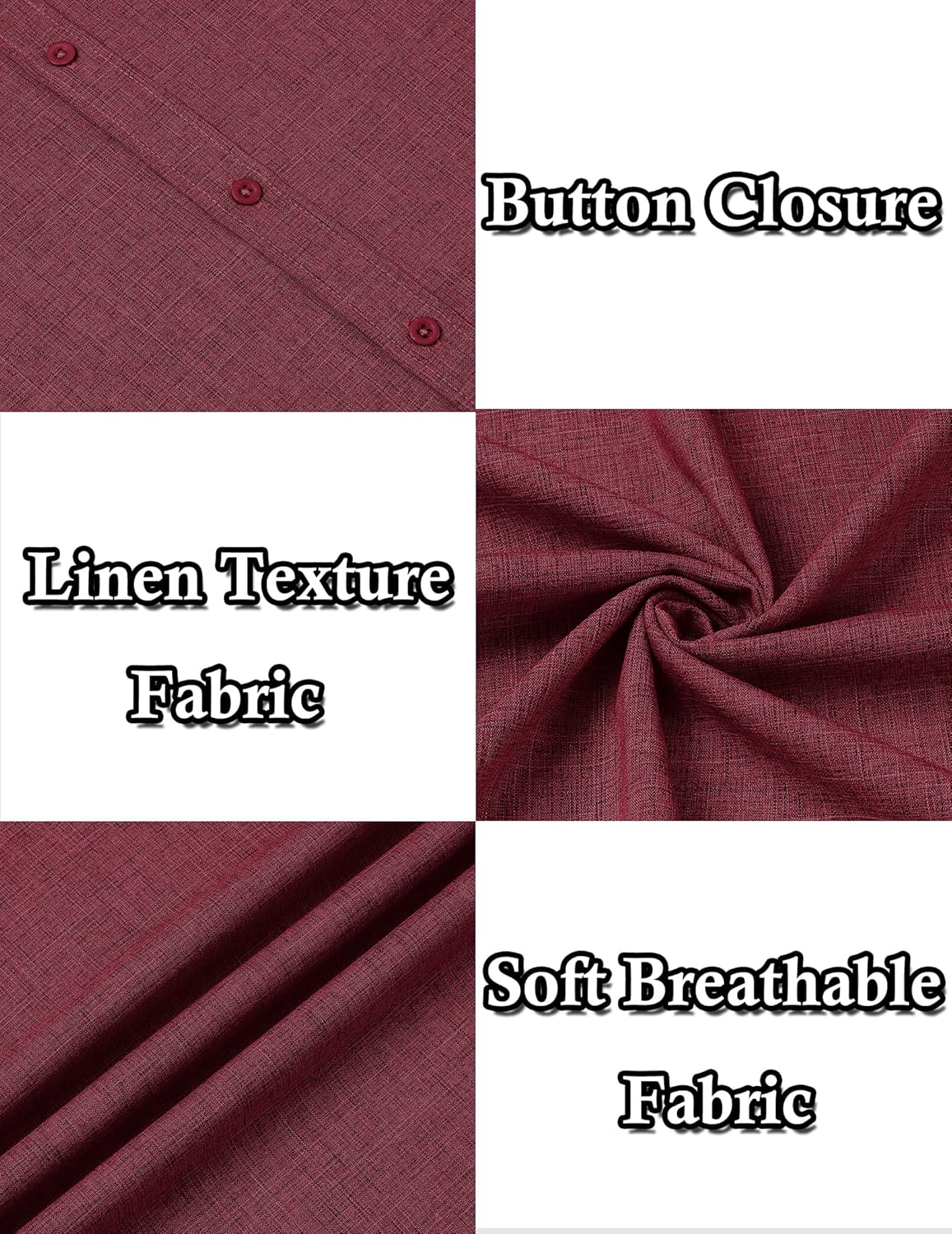 COOFANDY Men's Beach Summer Shirts Linen Texture Shirts Short Sleeve Casual Button Down Shirt - Image 5