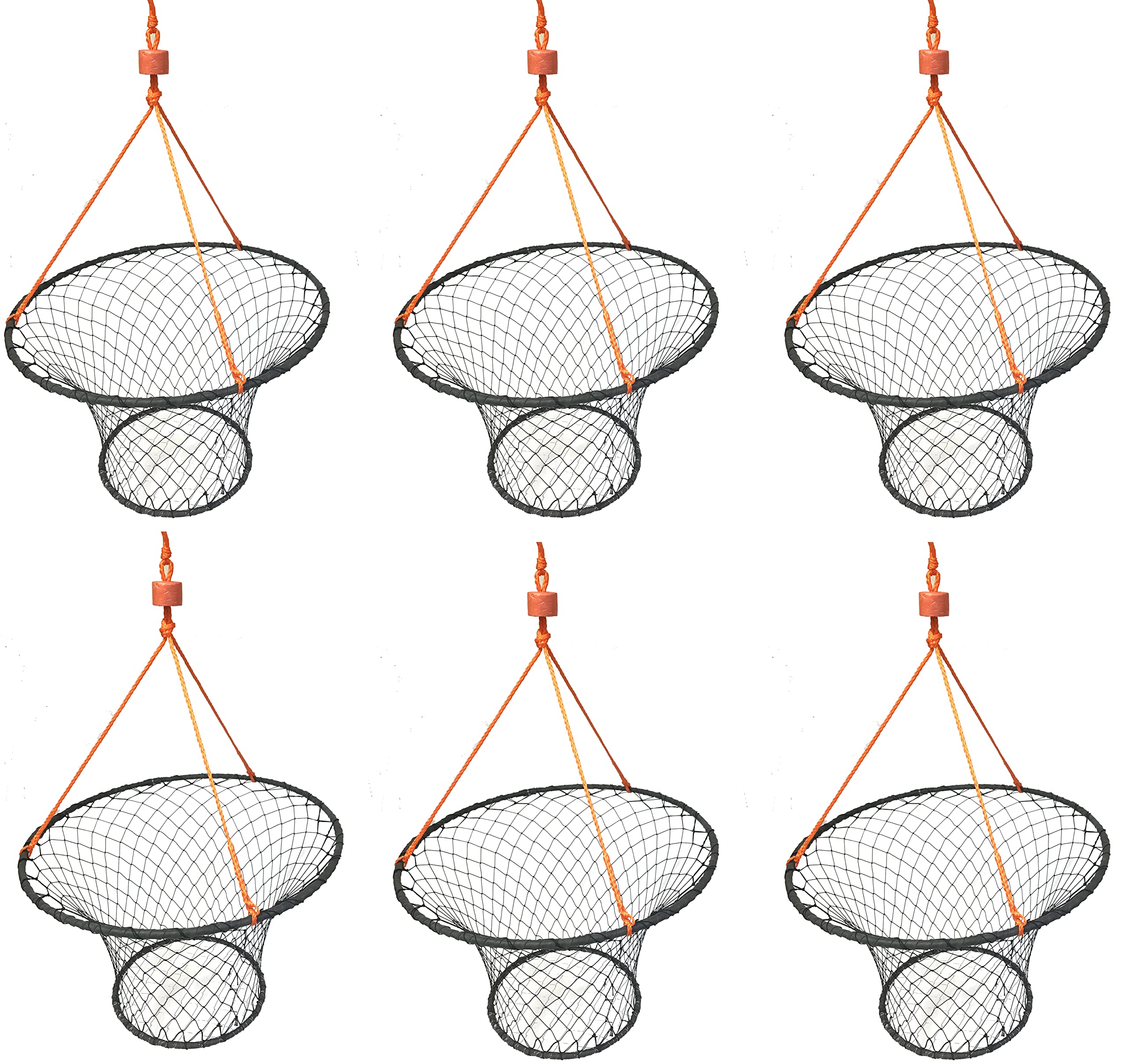 KUFA Rubber Wrapped 30-Inch Crab Ring with 50-feet Rope (6)