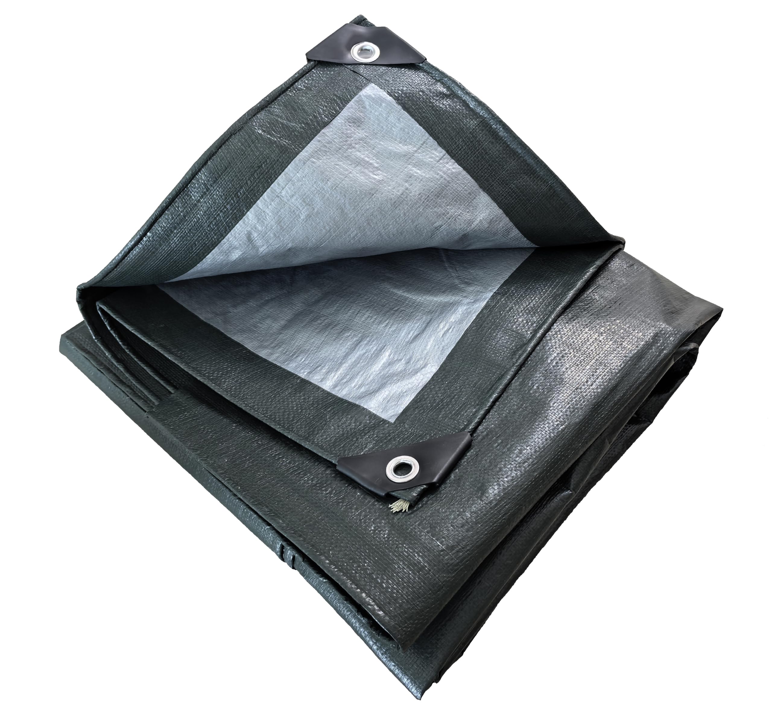 TUMESY Heavy Duty Tarp Tarpaulin Reinforced Eyelets Thick 4mx8m 13ftx26ft (140g/m²) PE Tarpaulin Waterproof Sheet Silver Army Green Premium Quality Cover Tarp for Outdoor Camping — image 1