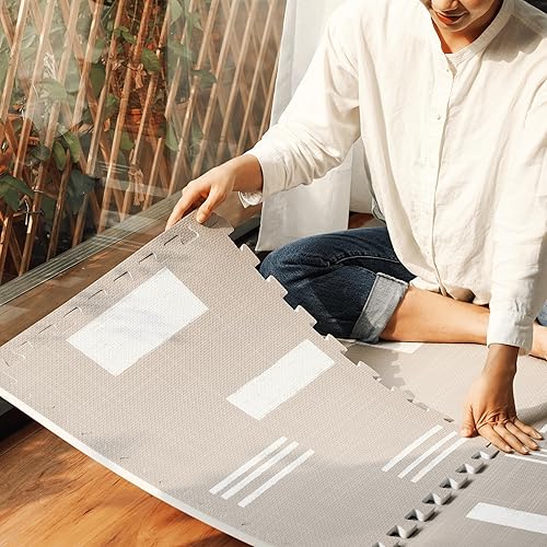 Miniatura 3 de Alfombra de juego para bebé para suelo - Nira (3.7 x 5.5 pies) - Tapete de juego de espuma EVA prémium para bebés y niños pequeños (de 0 a 5 años) -