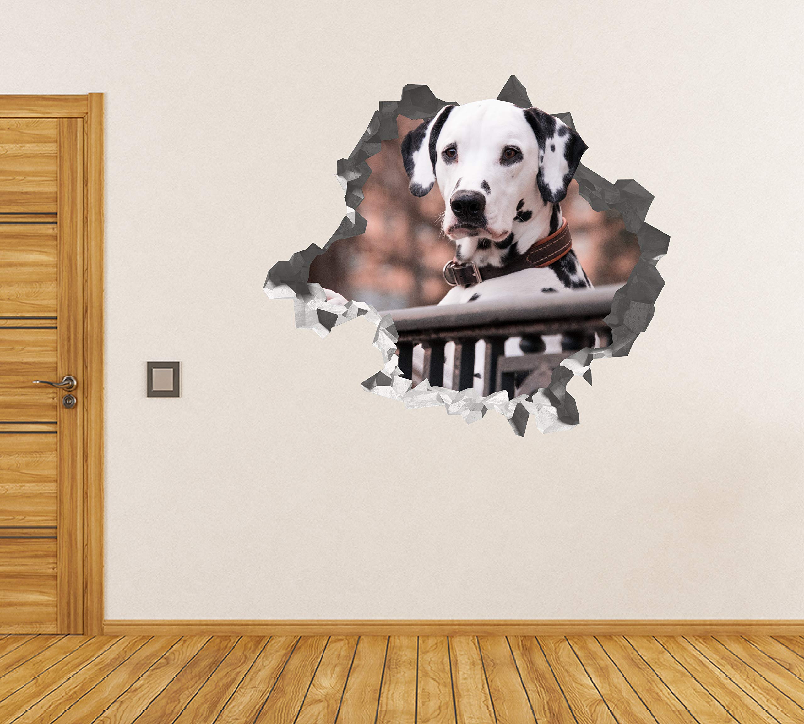 Perro Dalmata Pegatina - Calcomania Animales - Decoración de Cuartos Niños - Sticker de Cachorro - Decoración Infantil - JS372 (Grande: 102 cm x 91 cm)