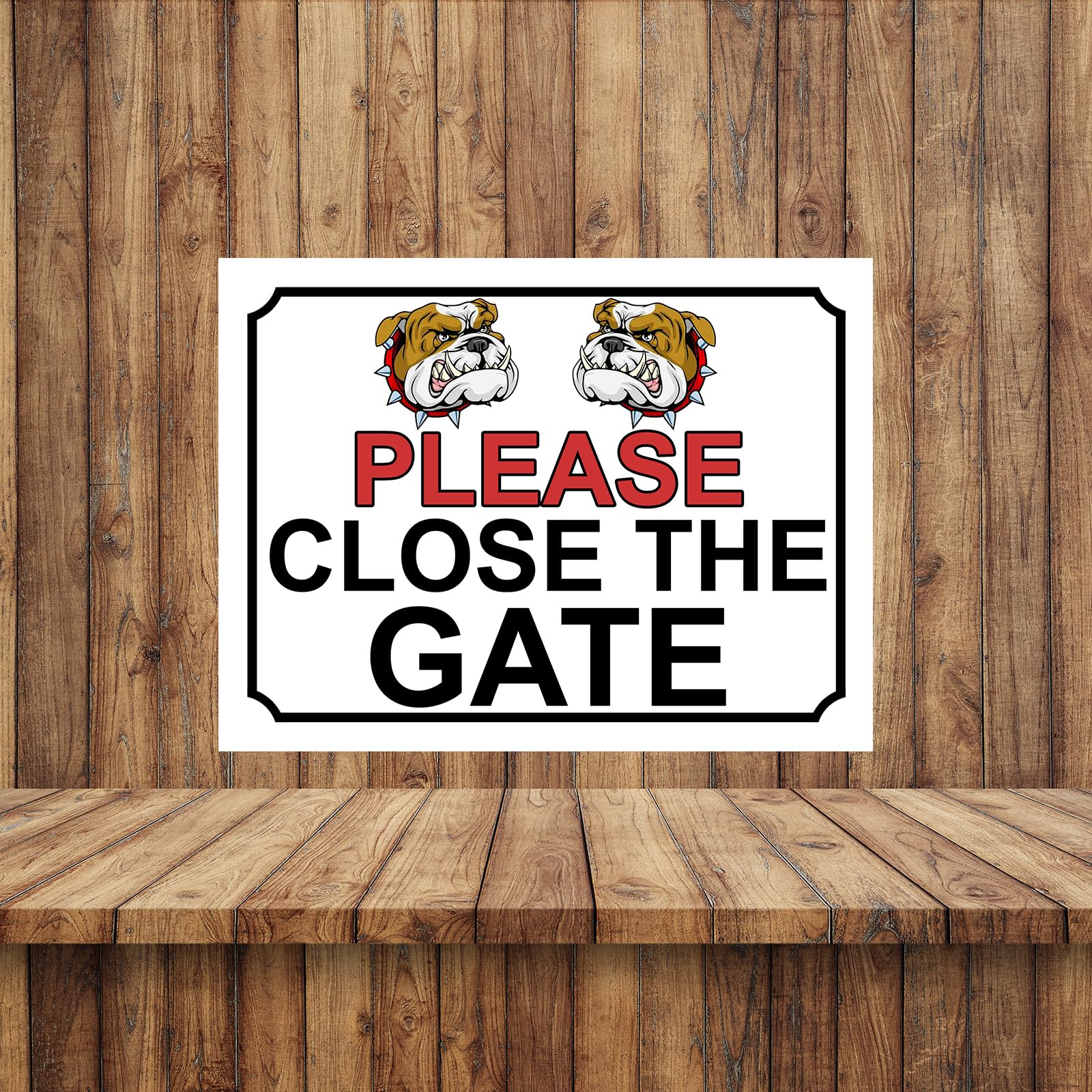 PLEASE CLOSE THE GATE ANGRY DOG THEME METAL SIGN 267MM X 200MM (132H1L) LARGE 10" X 8" - Image 2