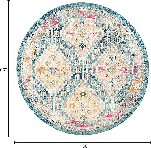 Vista 187 de Safavieh Madison Collection MAD418F - Alfombra de área con diamantes, Polipropileno, Azul Oscuro/Amarillo