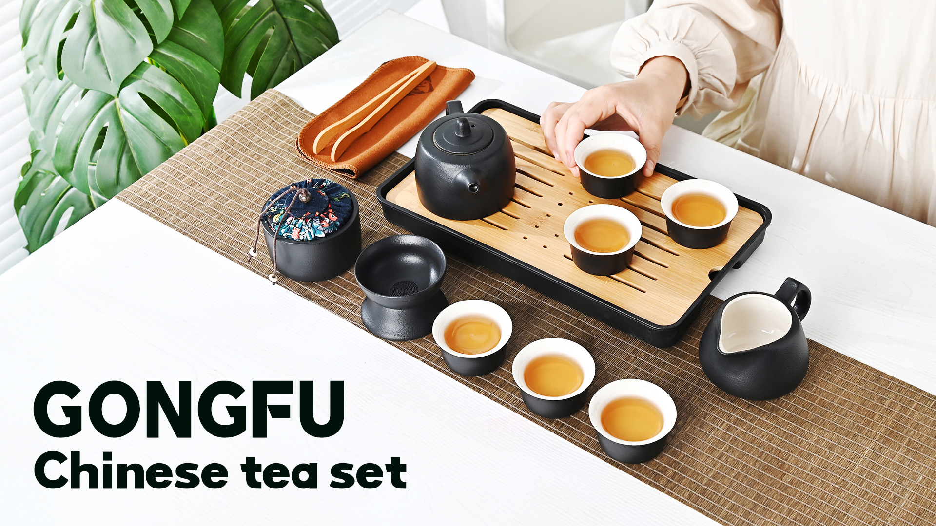 Tandarui Juego De Té Chino Tradicional, Juego De Té De Gongfu Chino Para Adultos, Adecuado Para Viajes En Casa Al Aire Libre Y Oficina (Jinglan 6 Tazas