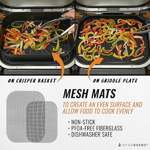 Miniatura 3 de Revestimientos de parrilla para parrilla y ahumador Ninja Woodfire, alfombrillas reutilizables para OG701 OG751 7 en 1 al aire libre eléctrico de