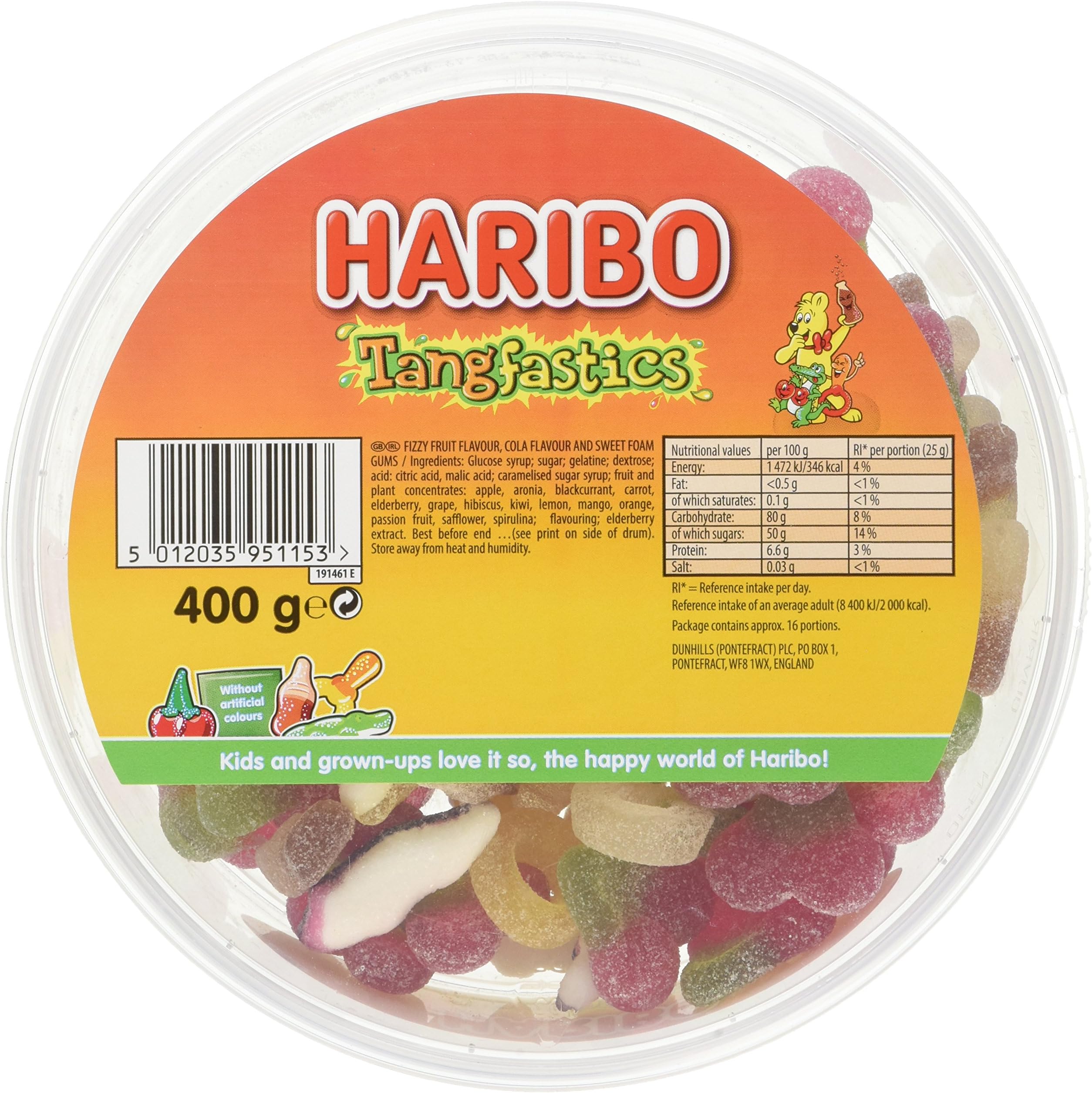 Tangfastics Bulk Sweets Drum, 400 g