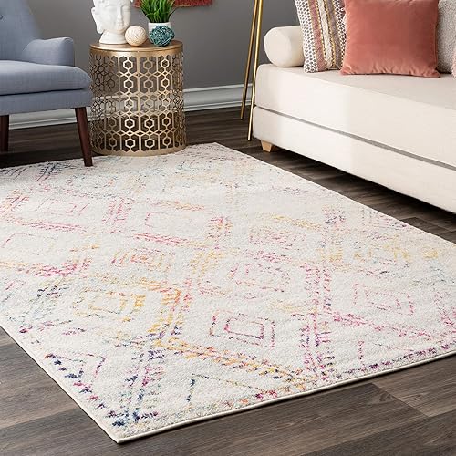 nuLOOM Cherelle - Alfombra geométrica de área, 5 pies x 7 pies 5 pulgadas, multicolor