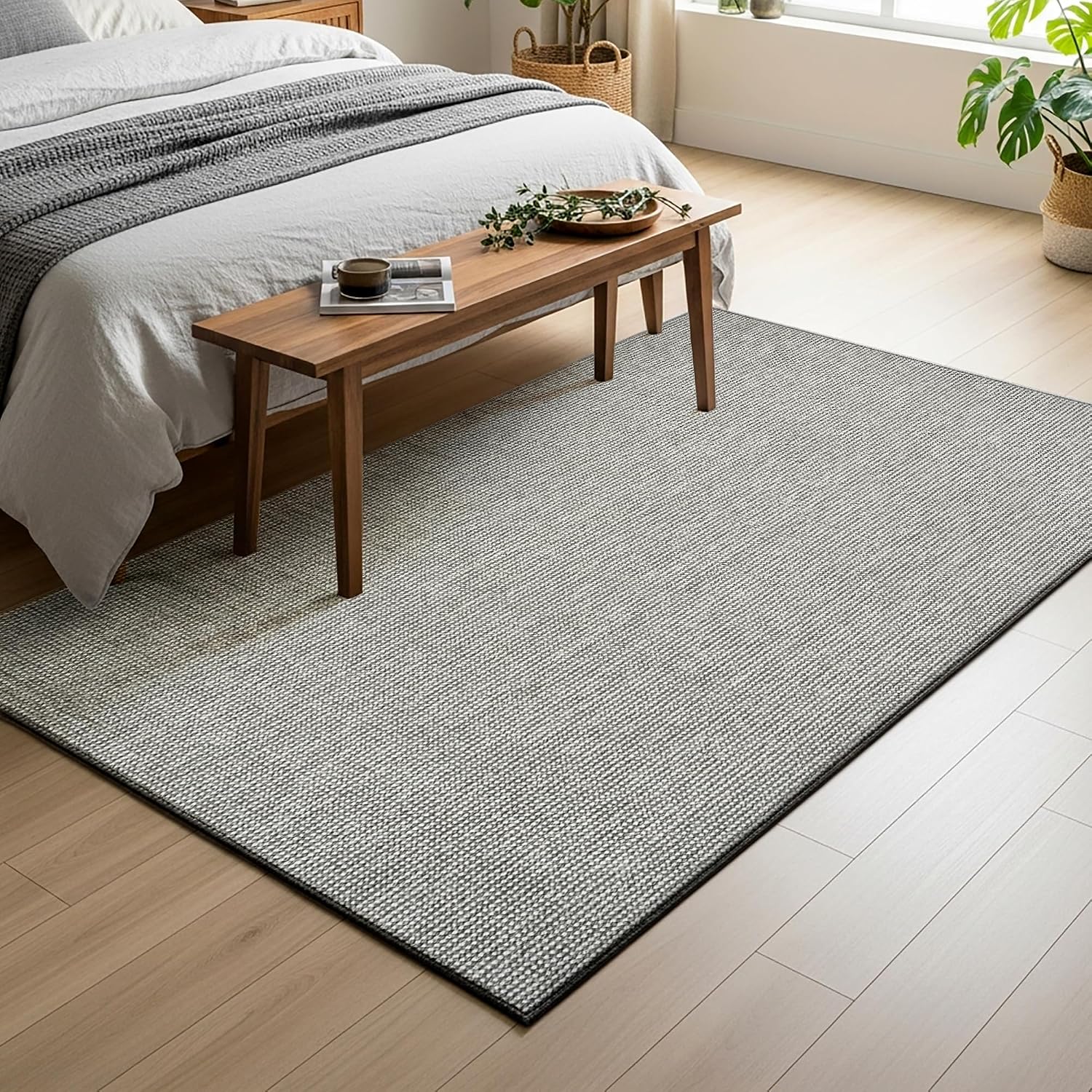 Gertmenian Indoor Boho Area Rug - 9x13 Extra Large, Durable, Non-Shedding & Stain Resistant, Ideal for High Traffic Areas in Foyer, Living Room, Kitchen, Entryway, & Bedroom - Romi, Lt Gray, 23894