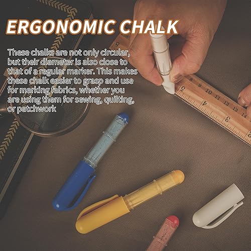 Miniatura 10 de Marcadores de tiza de tela (paquete de 2) - Borra tiza de sastre para acolchado y costura - Compatible con la mayoría de telas - Con tecnología de