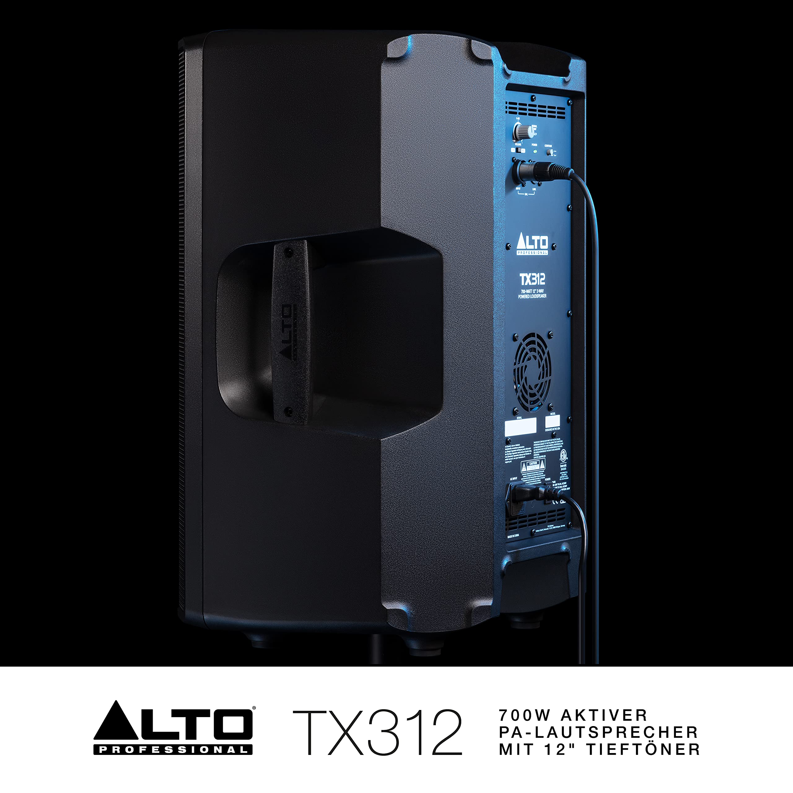 ALTO TX312-700 Watt 12-Zoll 2-Wege Aktiver PA-Lautsprecher mit Signal-Limiting und Schaltbarem Mikrofon/Line-Preamp und XLR In/Out