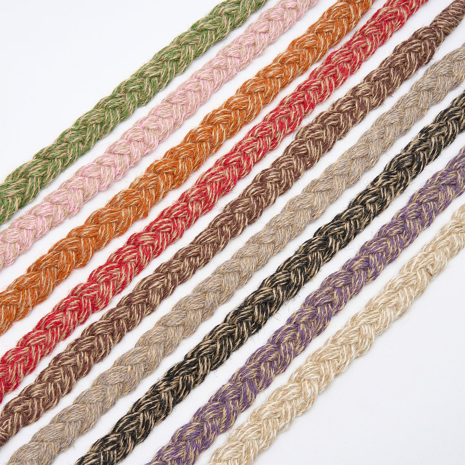 NICEEC Vorhang-Raffhalter Aus Natur-Jute – Handgewebte Boho-Deko In Verschiedenen Farben (60 Cm) Mit Metallhaken