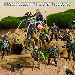 JOYIN 12 PC Jouet militaire Soldats Playset Army Hommes Figures avec 12 Figures d'action des Rangers de l'Armée de terre et accessoires d'équipement d'armes Jouets de combat militaires