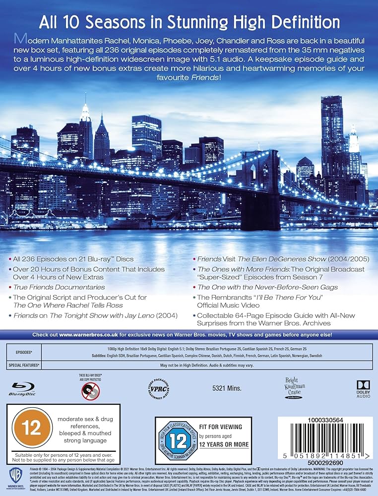 【英語学習に】海外ドラマ　フレンズ　Blu-ray　コンプリートBOX 91F8ZF+QcrL._UF894,1000_QL80_.jpg