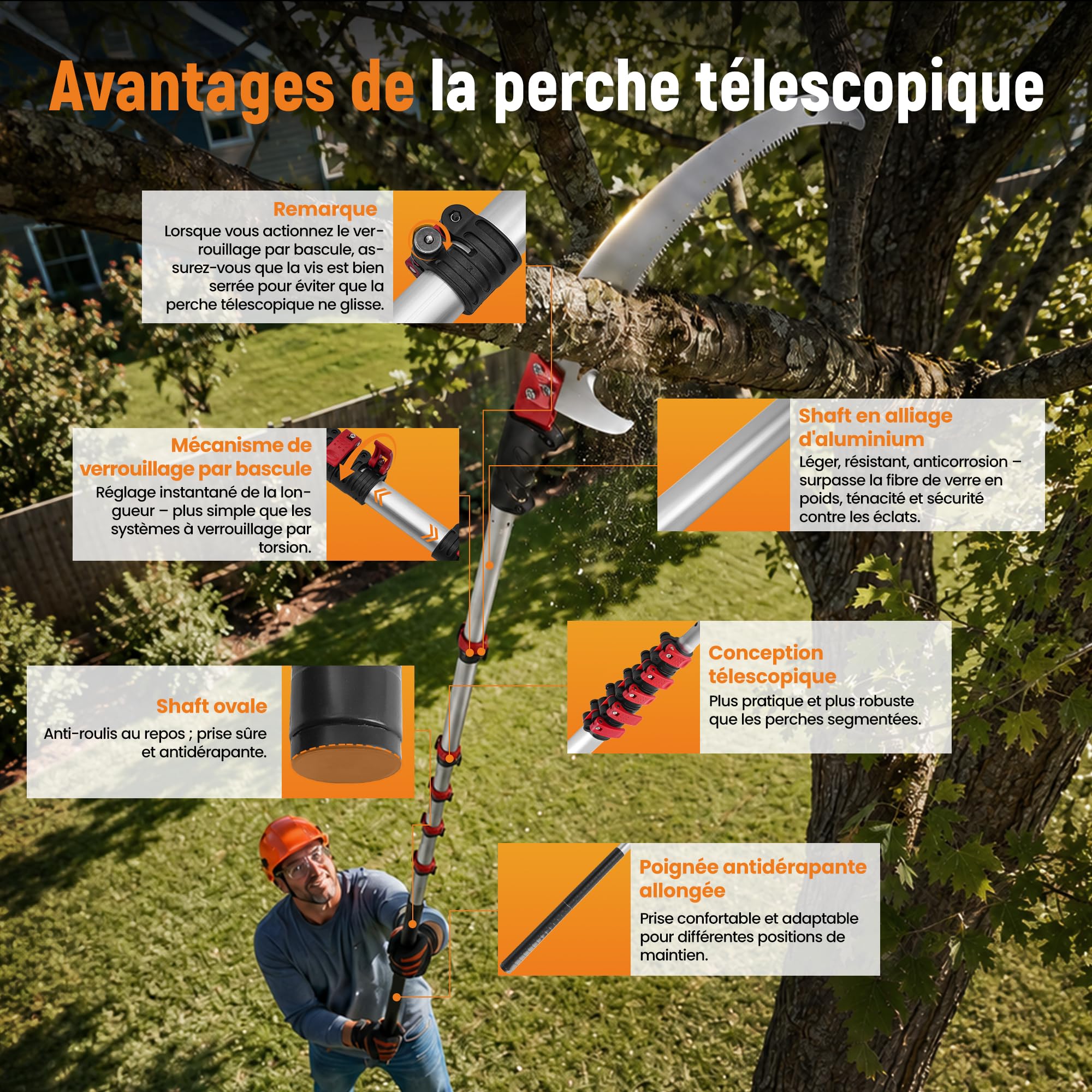 maXpeedingrods 600cm Scie d'Élagage Coupe Branche Telescopique Manuelle