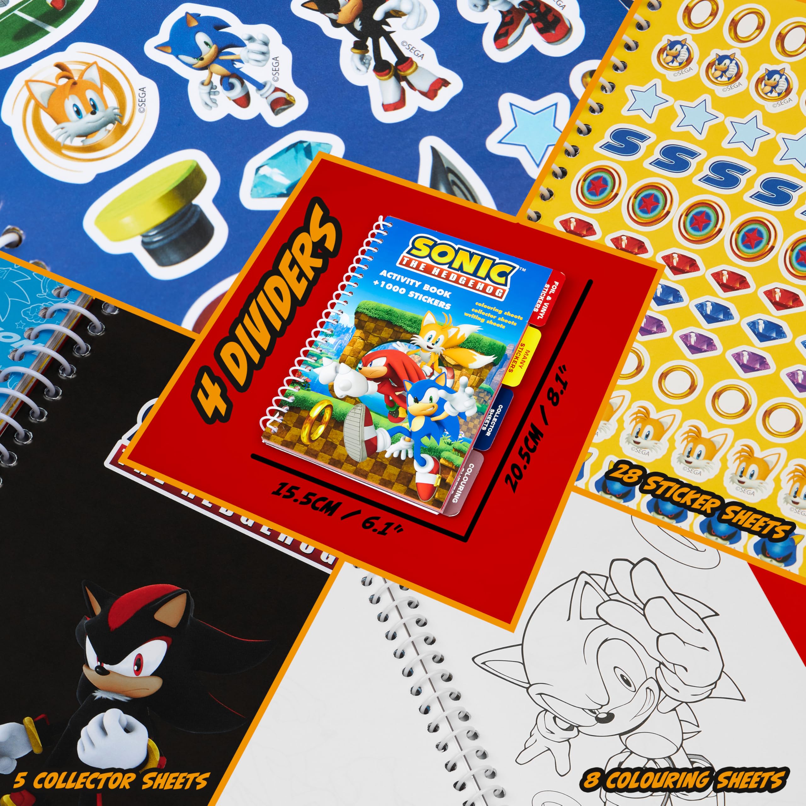Libro Di Adesivi Sonic The Hedgehog - 400+ Stickers Con Shadow E Knuckles Per Bambini E Adolescenti - Foto 4