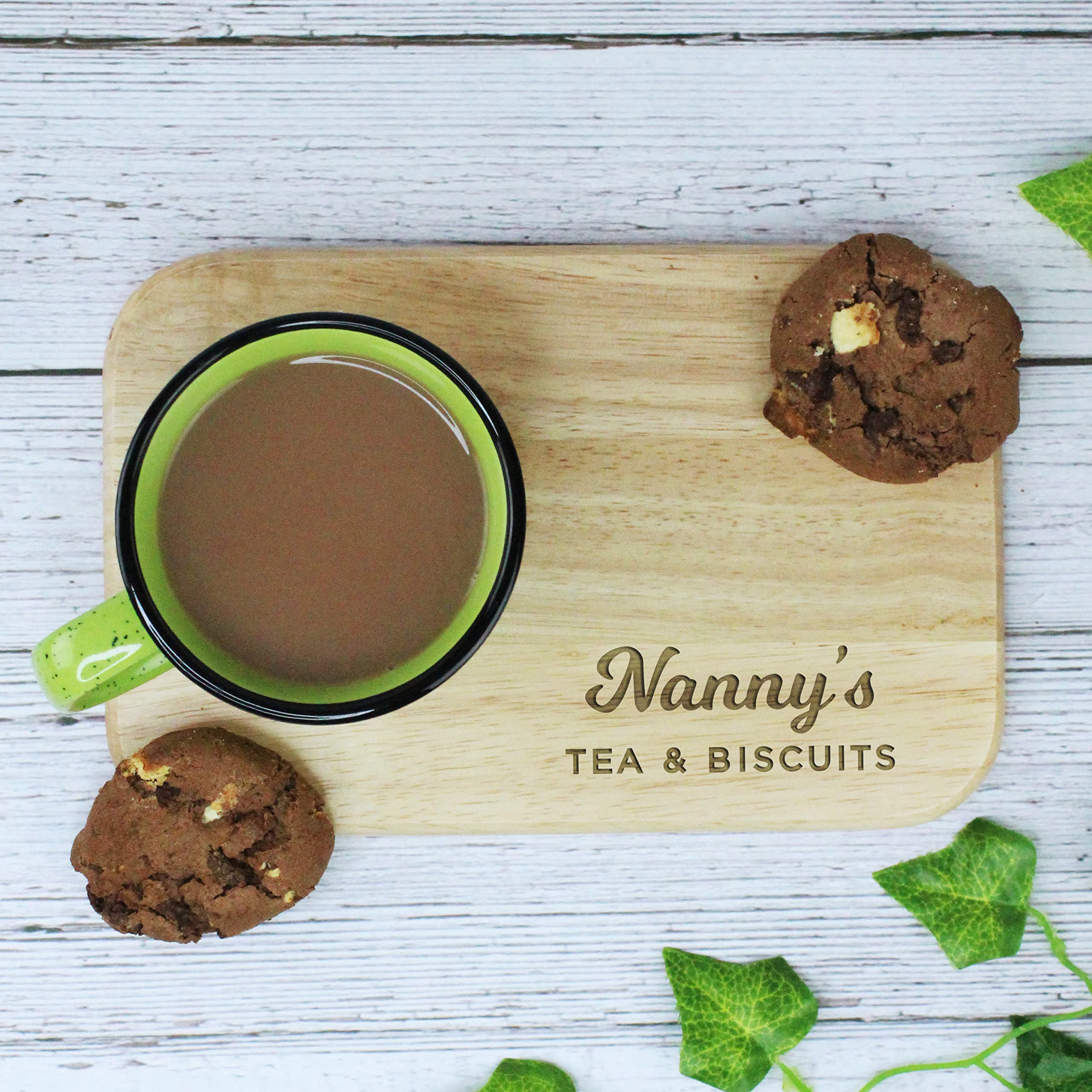 Nanny's Tea & Biscuits Board, Wooden Treat Board, Snack Tray, for Nanny, Birthday Gifts for Her