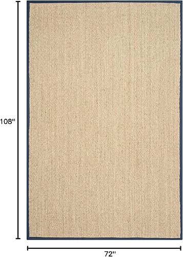 Miniatura 261 de Safavieh Colección de fibra natural NF115P - Alfombra (fibra natural), color gris, Fibras naturales beige, (Natural/Beige),Natural/Negro,Natural